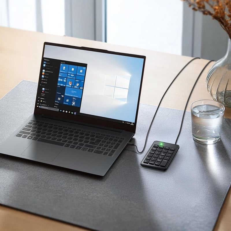 CBUS لوحة مفاتيح رقمية سلكية USB-C للكمبيوتر المحمول، لوحة مفاتيح مكونة من 23 مفتاح مع مفاتيح Tab و Home و Email و Calculator، كابل بطول 5 أقدام، تصميم صغير وخفيف الوزن - Image 5